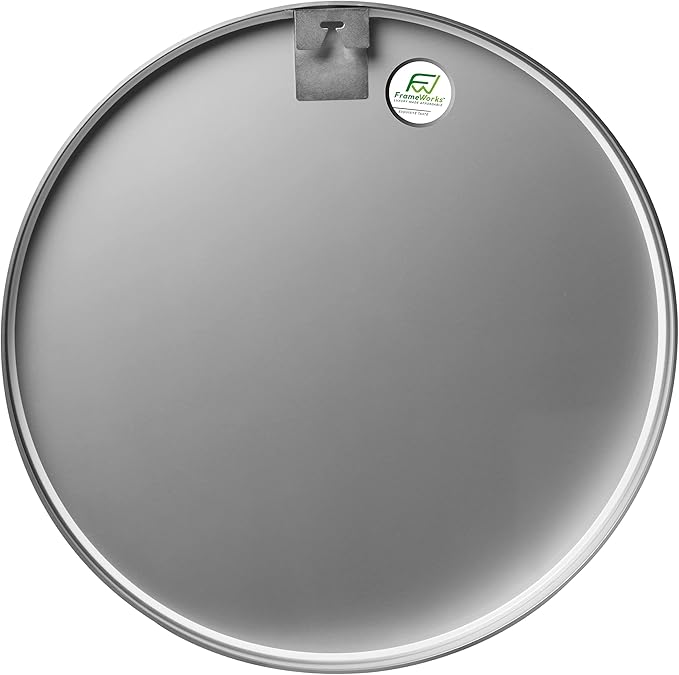 FrameWorks 20" Deluxe Contemporary Silver Circular Aluminum Mirror - Image 2