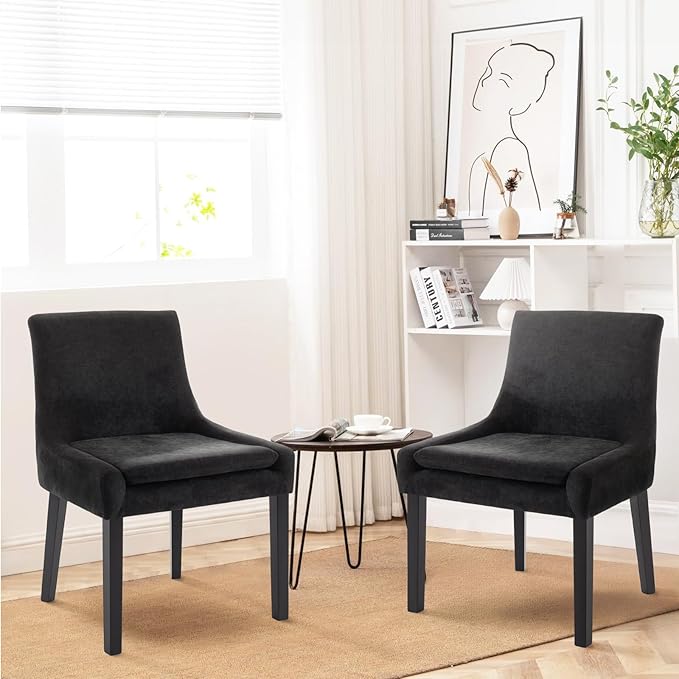 COLAMY Modern Dining Chairs Set of 2, Upholstered Corduroy Accent Side Leisure - Image 2