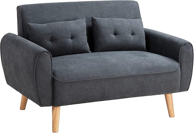 Shintenchi Small Modern Loveseat Couch Sofa, Mid Century Fabric Upholstered - Image 6