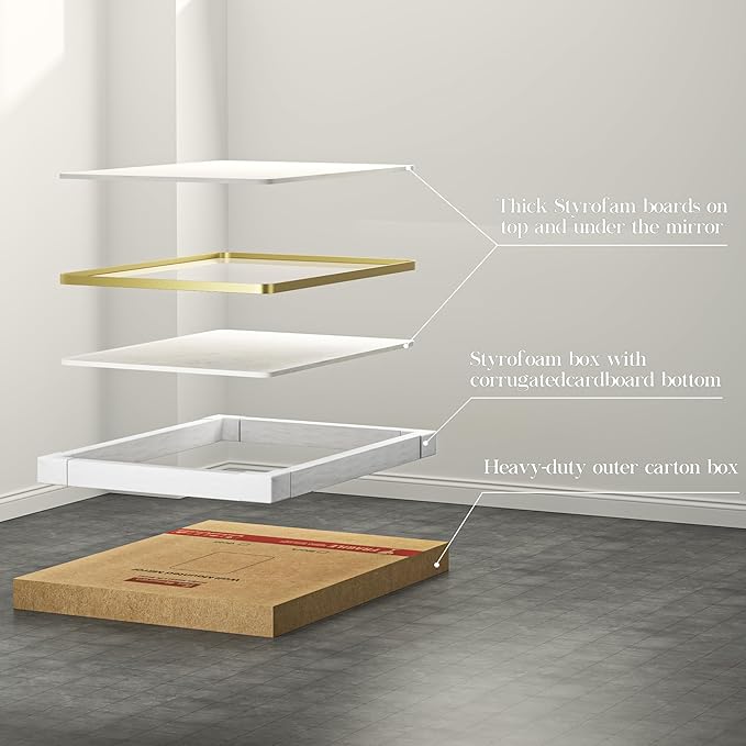 28×32 Glod Bathroom Mirror, Rectangular Bathroom Vanity Mirror - Image 6