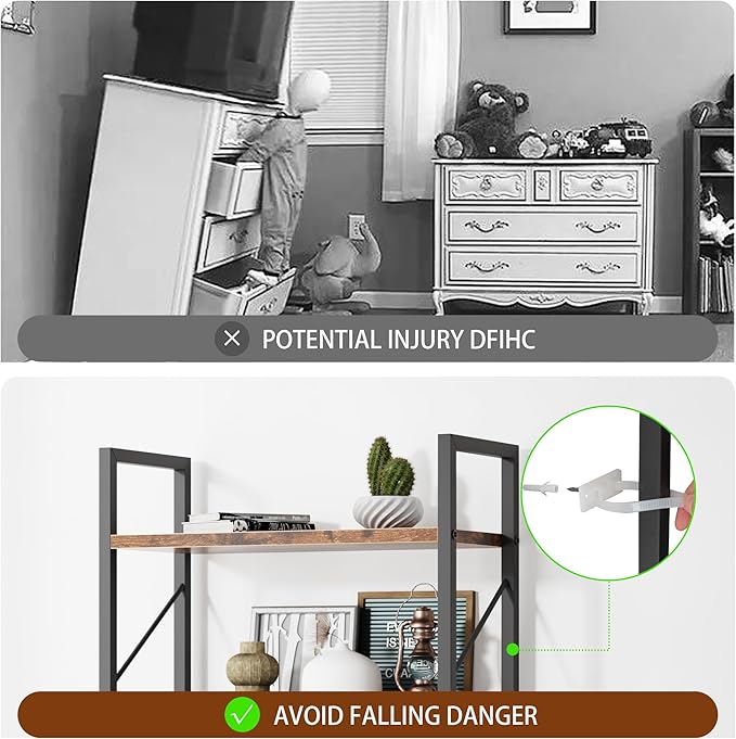 Bookshelf, 5 Tier Bookshelves, Home Office Bookcase Shelf Storage Organizer - Image 9