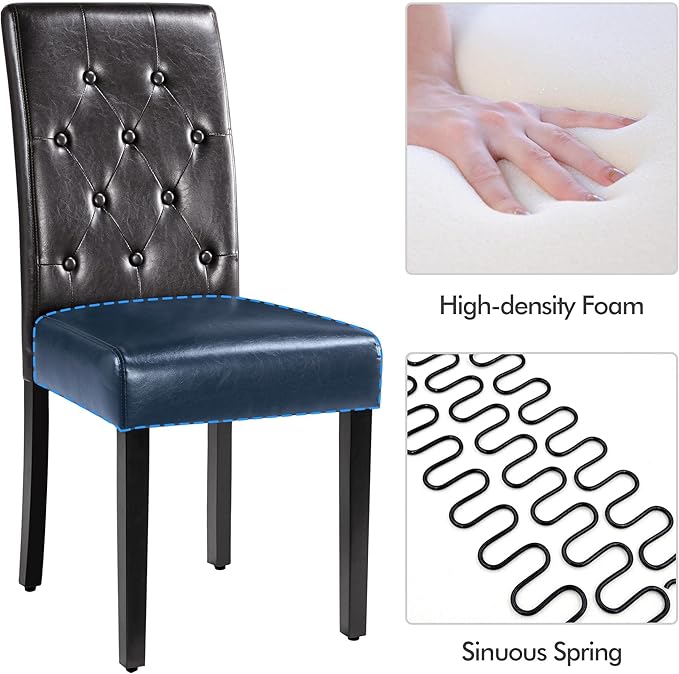Yaheetech Dining Chairs Set of 6 Modern Style Faux Leather Dining Room Chairs - Image 6