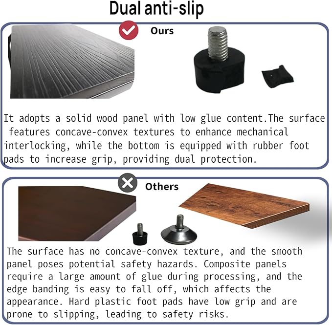 Dual Anti-Slip Solid Wood & Metal - Image 3