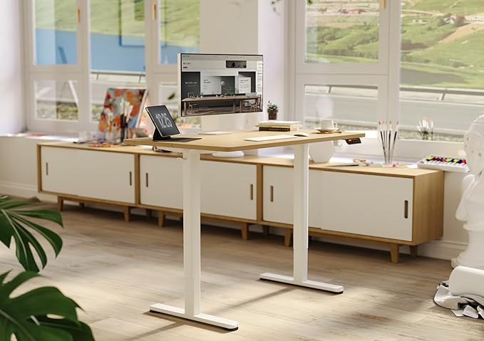 Claiks Electric Height Adjustable Stand Up Desk, 35x20 Inches Sit Stand Desk - Image 6