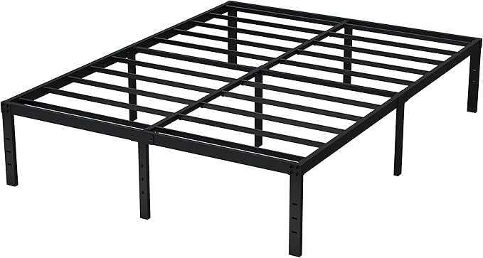 EMODA 16 Inch Black California King Bed Frames Heavy Duty Metal Platform No Box - Image 9