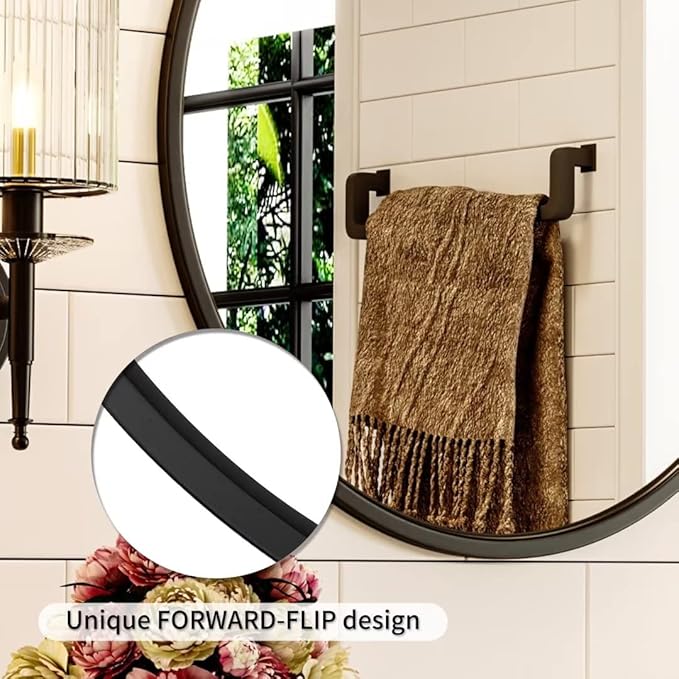 Growsun 30'' Black Round Mirror, Circle Wall Mirror - Image 4
