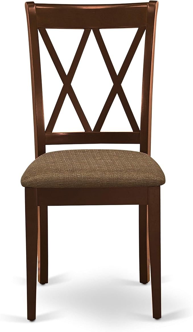 East West Furniture HBCL5-MAH-C 5 Piece Dining Room Table Set Includes a Round - Image 6