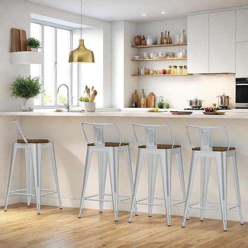 24 Inch Swivel Bar Stools Set of 4, Counter Height Bar Stools - Image 2