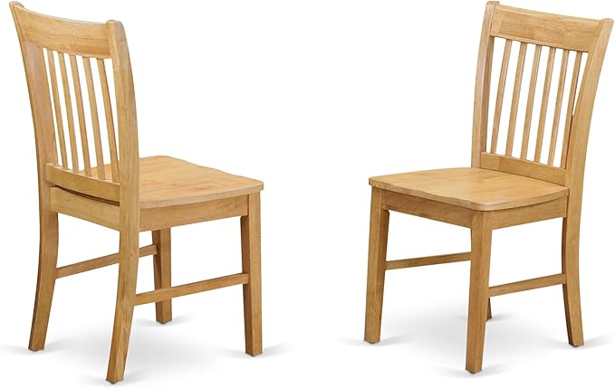 East West Furniture ESNF3-OAK-W 3 Piece Dining Set Contains a Round Dining Table - Image 4