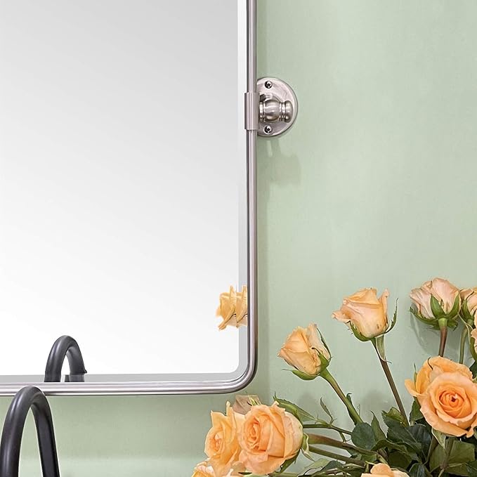TEHOME 24 x 38'' Horizontal Farmhouse Brush Nickel Metal Framed Pivot Rectangle - Image 6