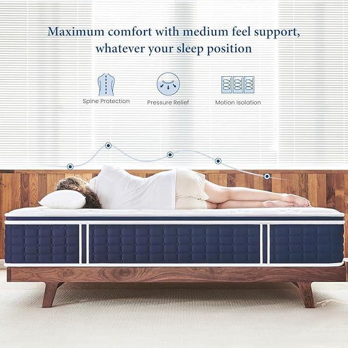 Coolvie California King Mattress 12 Inch, Medium Feel Cal King Mattress in a Box - Image 4