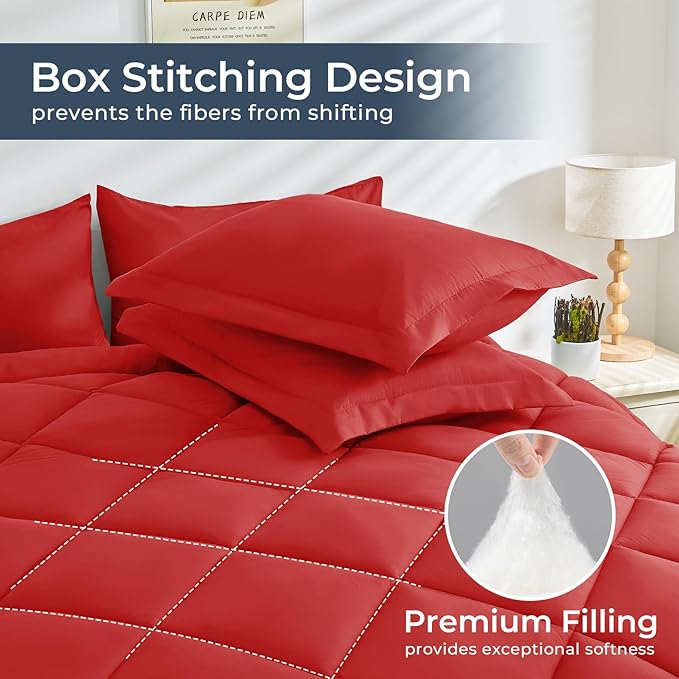 HEVUMYI Red Cali-King Comforter Set - Image 4