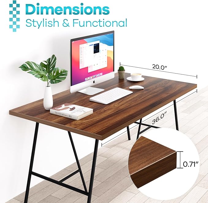 Kaboon Universal Tabletop 36"x20", Solid One-Piece Melamine Table Top, Double - Image 3