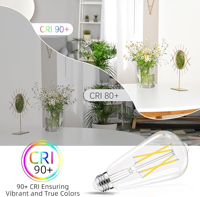 Dimmable LED Edison Bulb, E26 LED Bulb 60 watt Equivalent, Cool White 4000K - Image 6