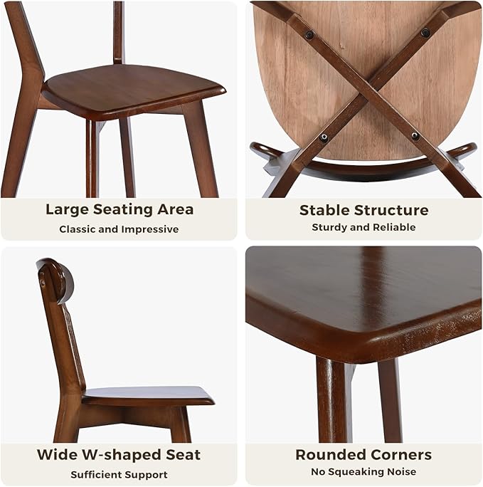 DELAVIN Soild Wood Dining Chairs Set of 4, Oak Wood Kitchen Chairs, Dining Room - Image 7