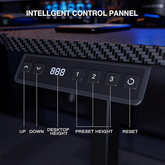 51" Reversiable L-Shaped Electric Standing Desk Adjustable Height Gaming Stand - Image 6