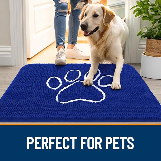 OLANLY Door Mat for Muddy Dog Paws 36x24, Ultra Absorbent Chenille Mud Doormat - Image 6