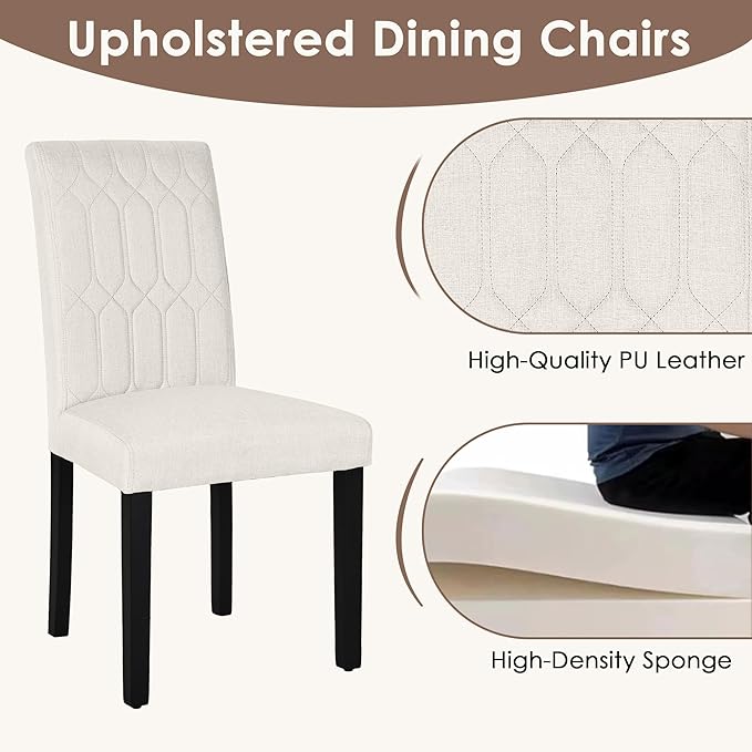 VECELO Upholstered Dining Chairs Set of 4, Modern Accent Parsons - Image 5