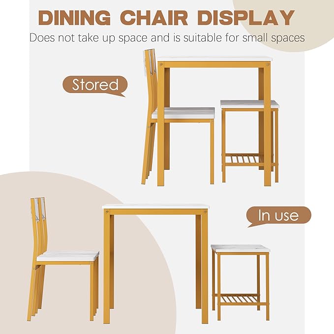 sogesfurniture 4-Piece Bench Style Dining Table Set, 4-Person Space-Saving - Image 5