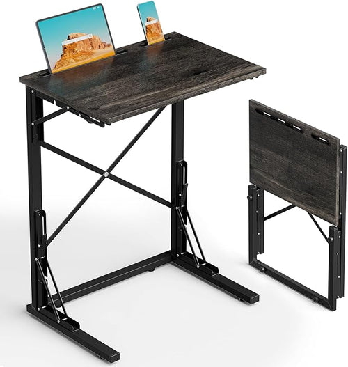 21''Wx28''H Folding TV Tray for Eating, Small Foldable C-Shaped Tray Table by Evermagin