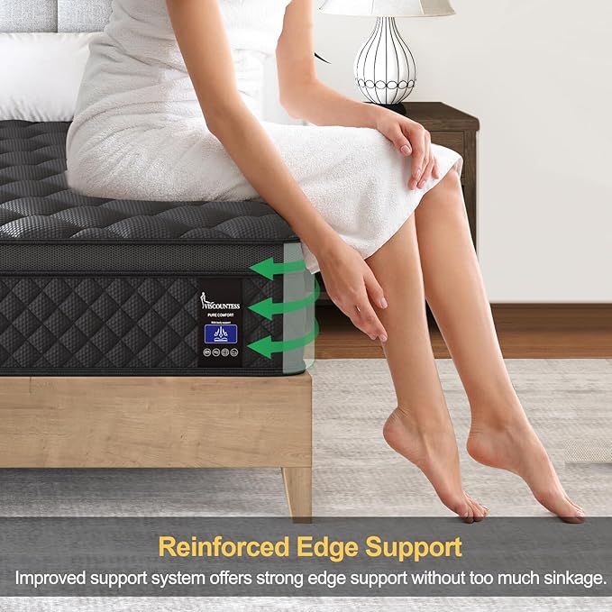 Full Mattress, Hybrid Mattresses 10 Inch Euro Top Medium Firm - Image 7