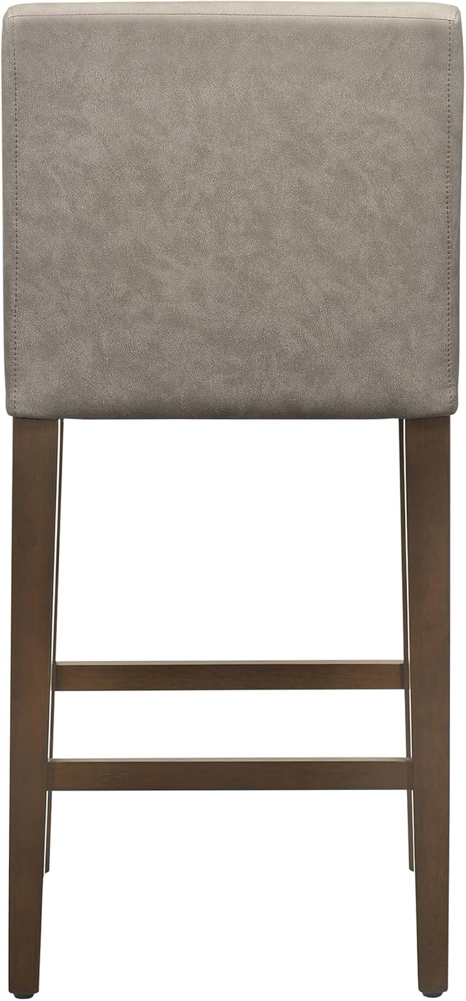 CHITA Counter Height Bar Stools Set of 2, PU Leather in Stone Grey - Image 6