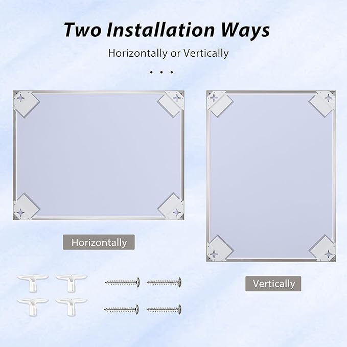 30x40 Inch Nickel Bathroom Mirror - Image 8