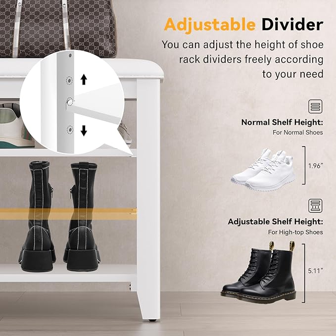 Shoe Rack Bench Entryway Storage - Image 6