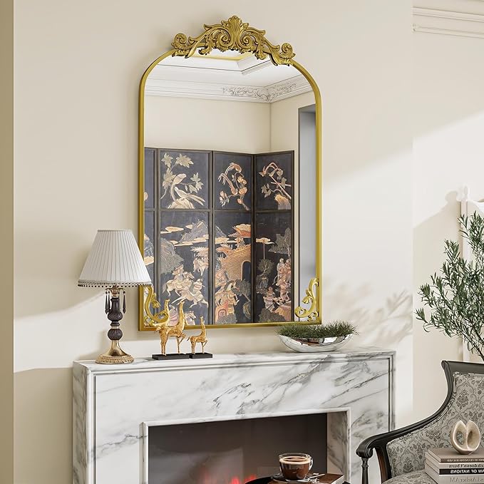 24x36 inch Vintage Arched Bathroom Mirror - Image 9
