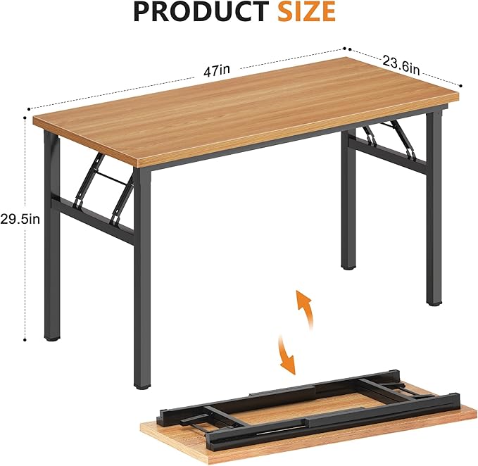 Folding Desk, 47 inch No Assembly Folding Desks - Image 3