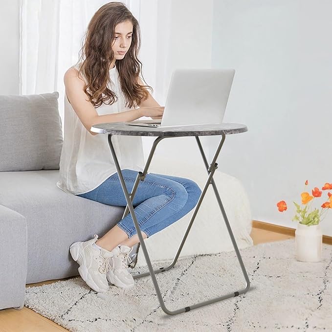 Round Folding TV Tray/TV Trays Dinner Snack Trays Table, Portable Foldable - Image 5