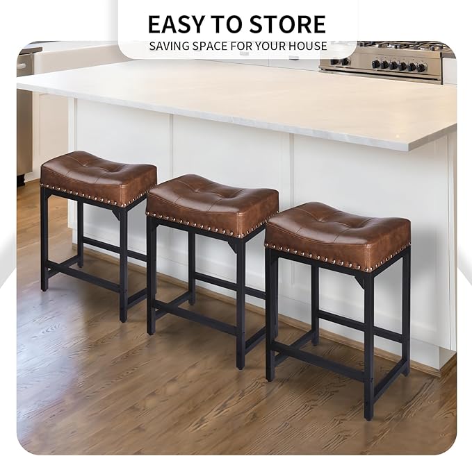 Bar Stools Set of 2, Counter Height Bar Stools - Image 7