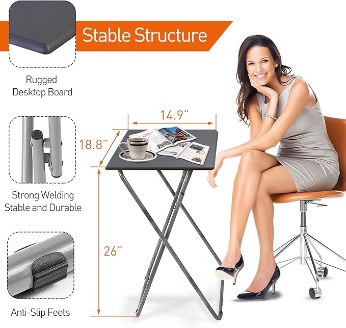 Garden 4 you Folding TV Tray Table TV Dinner Trays Tables - Image 3