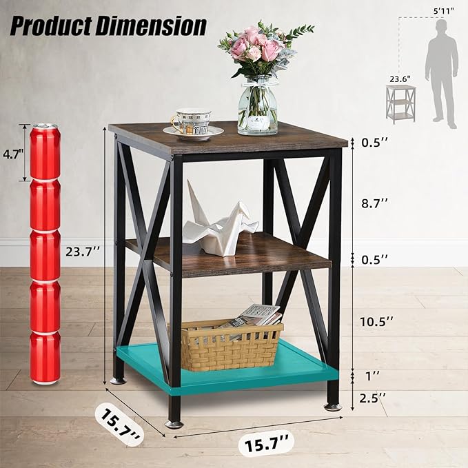 End Tables Living Room Set of 2, Indoor End Tables Living Room - Image 3