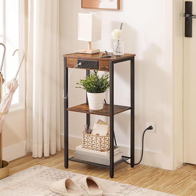 HOOBRO Tall End Tables with Charging Station, 30 Inch Tall Nightstands - Image 5