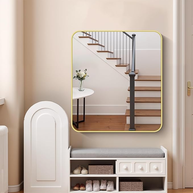 FORBATH 40x36 Inch Gold Bathroom Mirror - Image 2