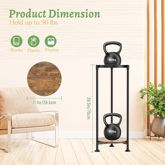 KMOTASUO 2 Tier Black Plant Stand Indoor - Image 2