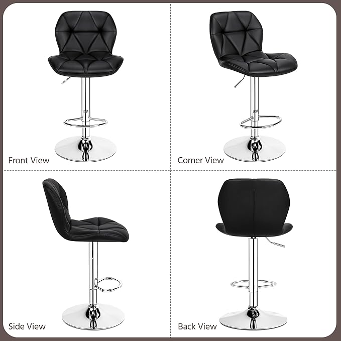 Yaheetech Bar Stools Set of 2, Modern Adjustable Kitchen Island Chairs - Image 6