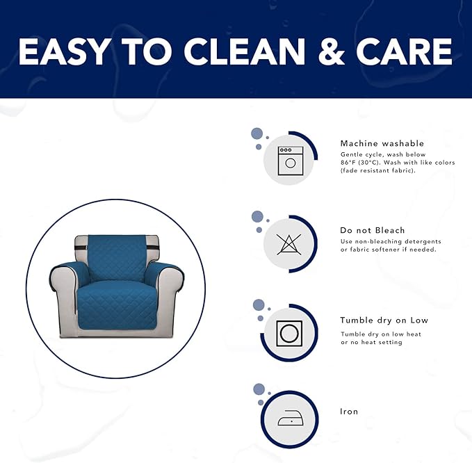 PureFit Reversible Sofa Cover Water Resistant Chair Couch Cover, Machine - Image 7