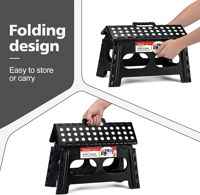 ACSTEP Folding Step Stool, 15-Inch Extra Wide 9Inch Height Heavy Duty Stepping - Image 4