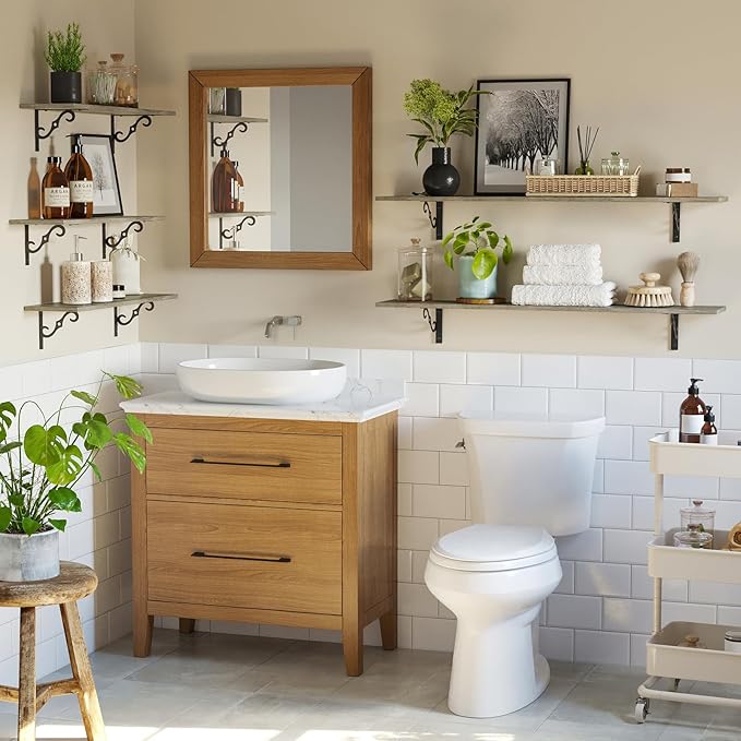 DINZI LVJ Long Wall Shelves, 31.5 Inch Large Floating Shelves Set of 2 - Image 8