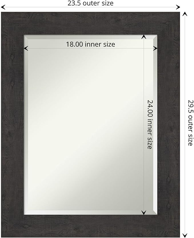 Amanti Art Brown Bathroom Mirror - Image 4