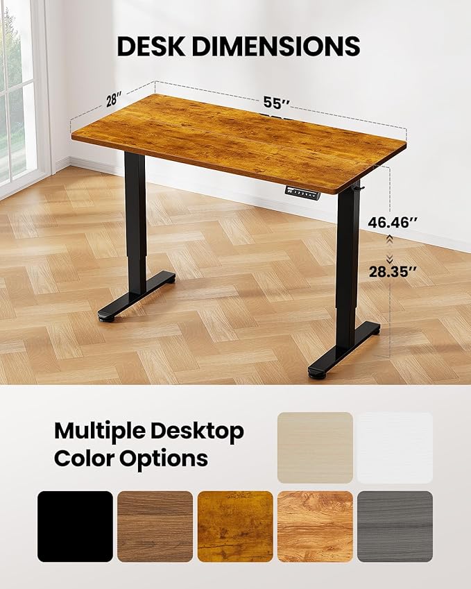ErGear Height Adjustable Electric Standing Desk, 55 x 28 Inches Sit Stand up - Image 3