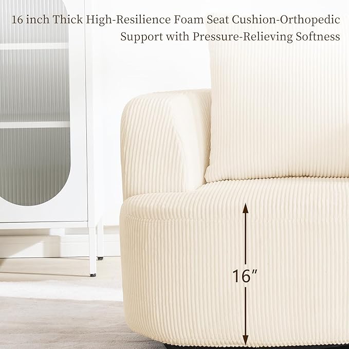 Furnimart 360° Swivel Barrel Accent Chair Set of 2, Round Upholstered Comfy - Image 6