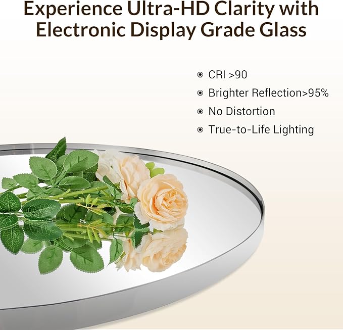 ANDY STAR Chrome Bathroom Mirror, 26x38’’ Oval Mirrors - Image 4