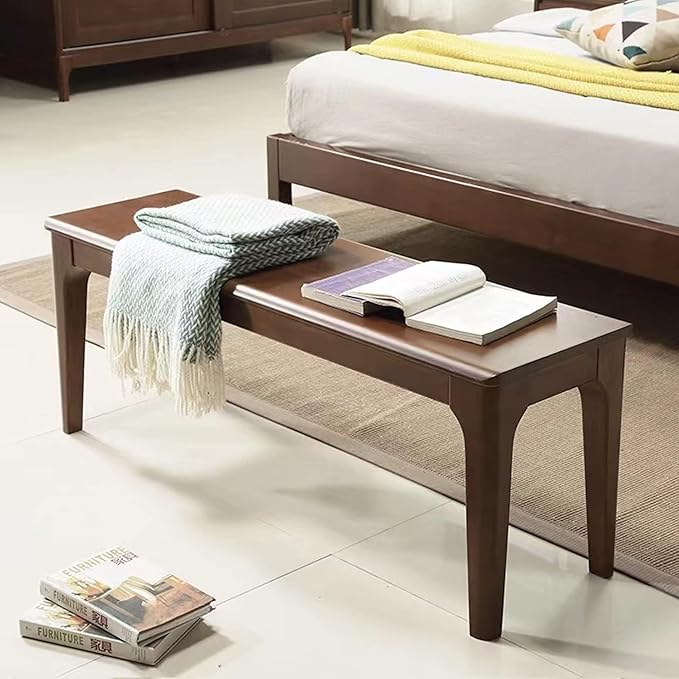6 FT Dining Bench, Wood Solid Oak Wooden Bench Indoor Dining Room Home Bedroom by MURONG