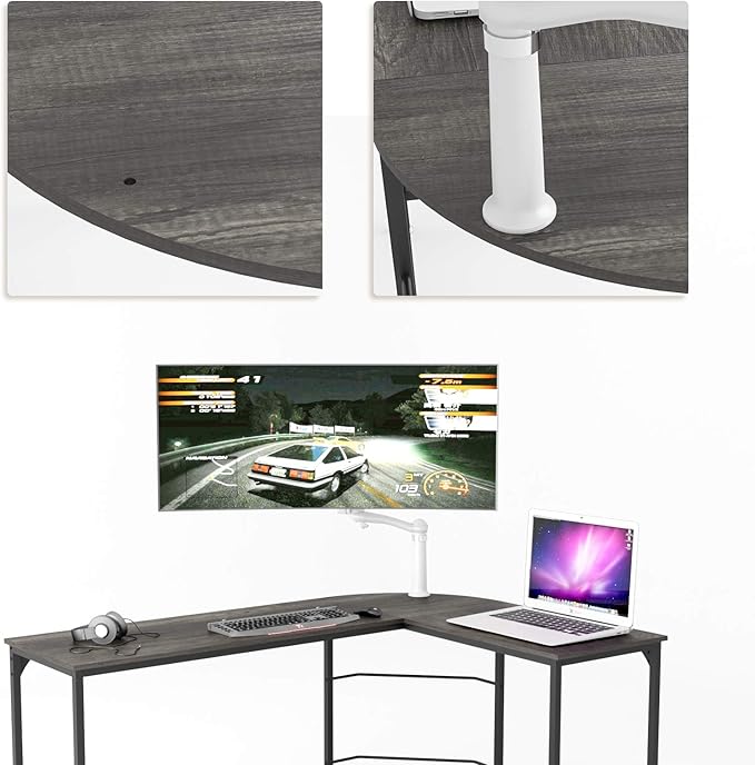 Teraves Reversible L Shaped Desk, 57.9" Gaming Computer Desk, Modern Corner - Image 6