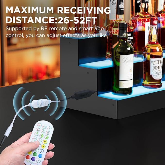 Dethan 3 Tier 40 Inch Liquor Bottle Display Shelf - Image 3