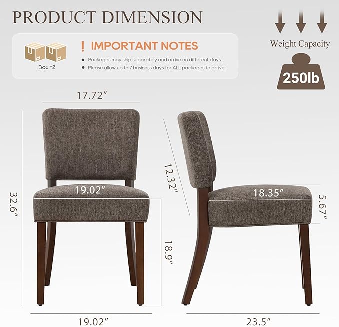 COLAMY Mid Century Modern Dining Chairs Set of 4, Upholstered Kitchen Chairs - Image 7