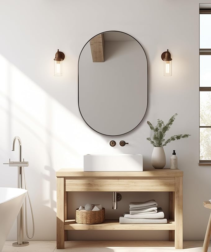 ANDY STAR Bronze Oval Mirror for Bathrooml, 20x33 Oval Bronze Mirror in by ANDYSTAR